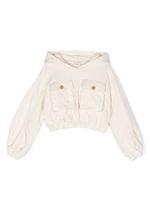 Elisabetta Franchi La Mia Bambina hoodie en coton à design matelassé - Blanc