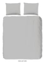 Pure Dekbedovertrek "uni dessin" - Grijs - (240x200/220 cm) - Microfiber