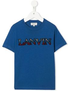 Lanvin Enfant t-shirt à logo brodé - Bleu