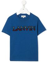 Lanvin Enfant t-shirt à logo brodé - Bleu