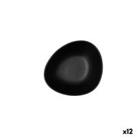 Kom Bidasoa Fosil Zwart Keramisch Ovalen 14 x 12,4 x 4,8 cm (12 Stuks)