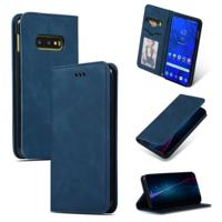 Retro huid voelen Business magnetische horizontale Flip lederen case voor Samsung Galaxy S10 E (marineblauw)
