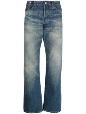 Junya Watanabe MAN jean droit à patch Pop-Art - Bleu