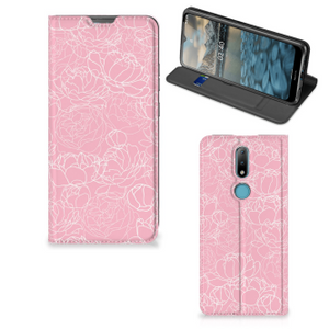 Nokia 2.4 Smart Cover White Flowers