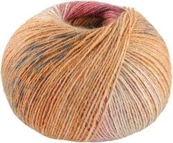 Lana Grossa Meilenweit 100 Alpaca Print 2208 Blassgelb/Orange/Blaugrau/Perlbeige/Rosa/Erdbeerrot/Blauviolett