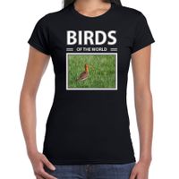 Gruttos t-shirt met dieren foto birds of the world zwart voor dames