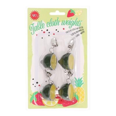 Tafelkleedgewichtjes - limoenen - tafelkleed gewichtjes - 4x stuks