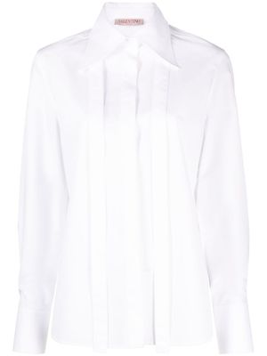 Valentino Garavani chemise en popeline à détail de foulard - Blanc