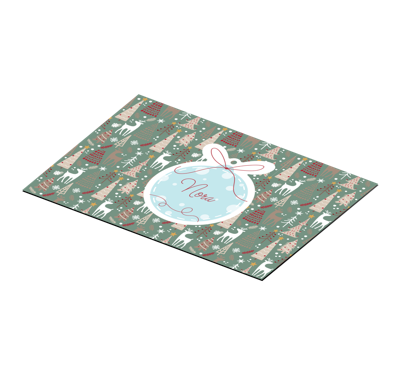 Kerst bal placemat met naam