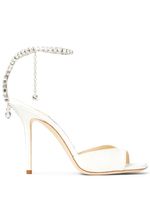 Jimmy Choo sandales Saeda 100 mm à bride ornée de cristaux - Blanc