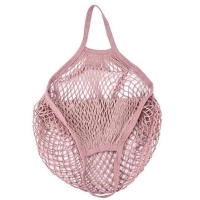 2 PC'S mesh boodschappentas herbruikbare string fruit opslag handtas Totes vrouwen winkelen mesh netto geweven tas winkel kruidenier tote tas (roze)
