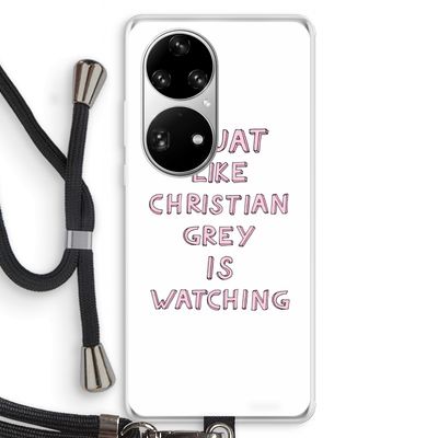 Christian Grey: Huawei P50 Pro Transparant Hoesje met koord