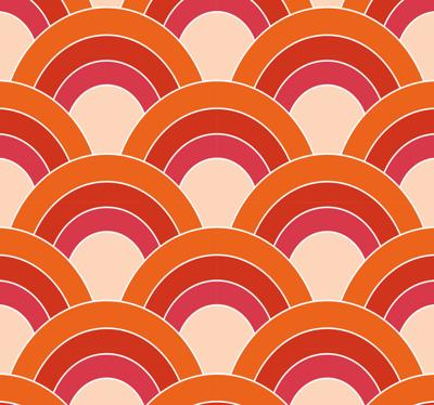 Kunst behang Geometrische bloemblaadjes groovy patroon