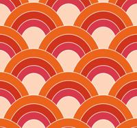 Kunst behang Geometrische bloemblaadjes groovy patroon