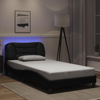 Bedframe met LED-verlichting kunstleer zwart 100x200 cm