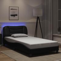 Bedframe met LED-verlichting kunstleer zwart 100x200 cm