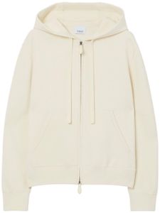 Burberry hoodie zippé à lien de resserrage - Blanc