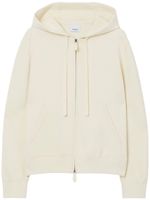 Burberry hoodie zippé à lien de resserrage - Blanc