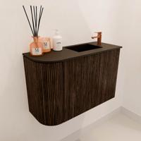 Toiletmeubel Mondiaz Joya | 61.6 cm | Meubelkleur Walnut | Faye wastafel Urban Rechts | 1 kraangat Toiletmeubel Mondiaz Joya | 61.6 cm | Meubelkleur Walnut | Faye wastafel Urban Rechts | 1 kraangat