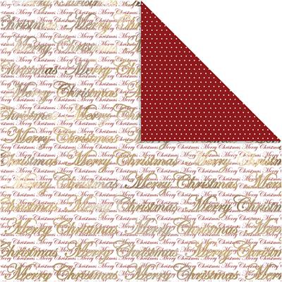 Vivi Gade Design papier, merry christmas en stippen, vel 30,5x30,5 cm, 180 gr, goud, 3 vel/ 1 doos