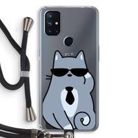 Cool cat: OnePlus Nord N10 5G Transparant Hoesje met koord