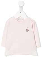 Moncler Enfant t-shirt à patch logo - Rose - thumbnail