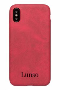 Lunso - ultra dunne backcover hoes - iPhone X / XS - lederlook rood