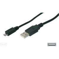 Digitus USB-kabel USB 2.0 USB-A stekker, USB-micro-B stekker 1.00 m Zwart AK-300127-010-S