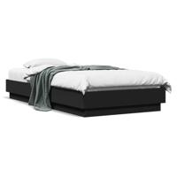 Bedframe met LED-verlichting zwart 75x190 cm