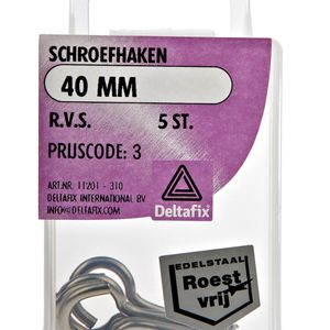 Deltafix Schroefogen - 5x - verzinkt metaal - 40 mm - ijzerwaren