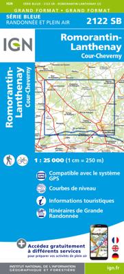 Wandelkaart - Topografische kaart 2122 SB - Serie Bleue Romorantin-Lanthenay | IGN - Institut Géographique National