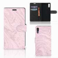 Sony Xperia XZ | Sony Xperia XZs Bookcase Marble Pink - Origineel Cadeau Vriendin - thumbnail