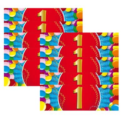 1 jaar leeftijd sticker - 10x - 19 x 6 cm - verjaardag - jubileum - versiering 1 jaar leeftijd sticker - 10x - 19 x 6 cm - verjaardag - jubileum - versiering