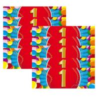 1 jaar leeftijd sticker - 10x - 19 x 6 cm - verjaardag - jubileum - versiering