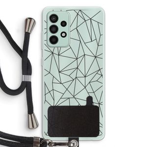 Geometrische lijnen zwart: Samsung Galaxy A52s 5G Transparant Hoesje met koord