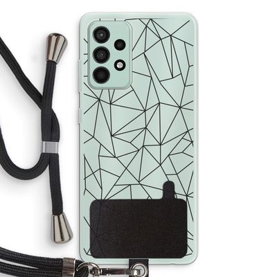 Geometrische lijnen zwart: Samsung Galaxy A52s 5G Transparant Hoesje met koord
