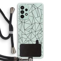 Geometrische lijnen zwart: Samsung Galaxy A52s 5G Transparant Hoesje met koord