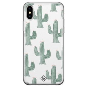 iPhone X/XS siliconen telefoonhoesje - Cactus print