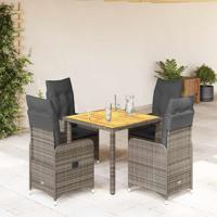 5-delige Bistroset met kussens poly rattan grijs 5-delige Bistroset met kussens poly rattan grijs