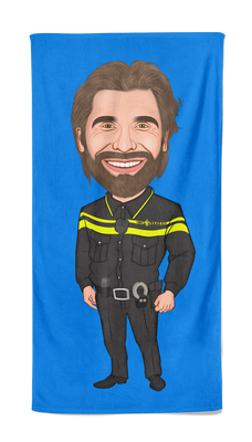 Cartoon Handdoek Policeman - Pillow Buddies