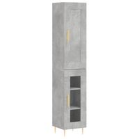 vidaXL Hoge kast 34,5x34x180 cm bewerkt hout betongrijs