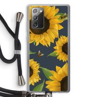 Sunflower and bees: Samsung Galaxy Note 20 / Note 20 5G Transparant Hoesje met koord