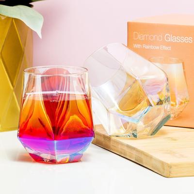Diamant glas met regenboogeffect (set van 2) Diamant glas met regenboogeffect (set van 2)