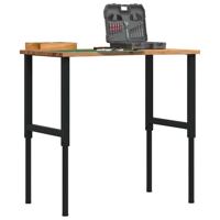 VidaXL Werkbank 100x60x(71,5-98) cm eikenhout lichtbruin