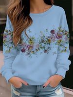 Casual Floral Sweatshirt - thumbnail