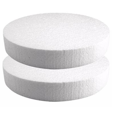 Hobby/knutsel Piepschuim schijf - 2x - wit - D25 cm - figuur en vormen