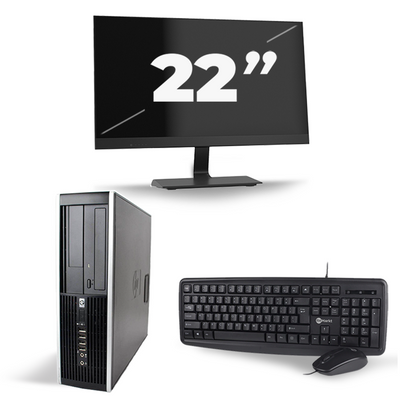 HP Compaq 8200 Elite SFF - Intel Core i7-2e Generatie - 16GB RAM - 256GB SSD - Windows 10 + 1x 22 inch Monitor