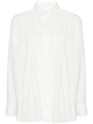 sacai chemise en popeline à plis - Blanc