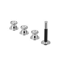 Hotbath Cobber @ Work 4 Gats Badrandcombinatie - 2 Knops Mengkraan met Omstel - Handdouche zonder Uitloop - Chroom