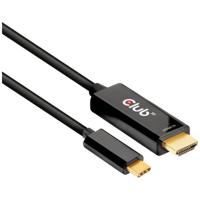 club3D CAC-1334 HDMI-kabel HDMI / USB-C Aansluitkabel HDMI-A-stekker, USB-C stekker 1.80 m Zwart